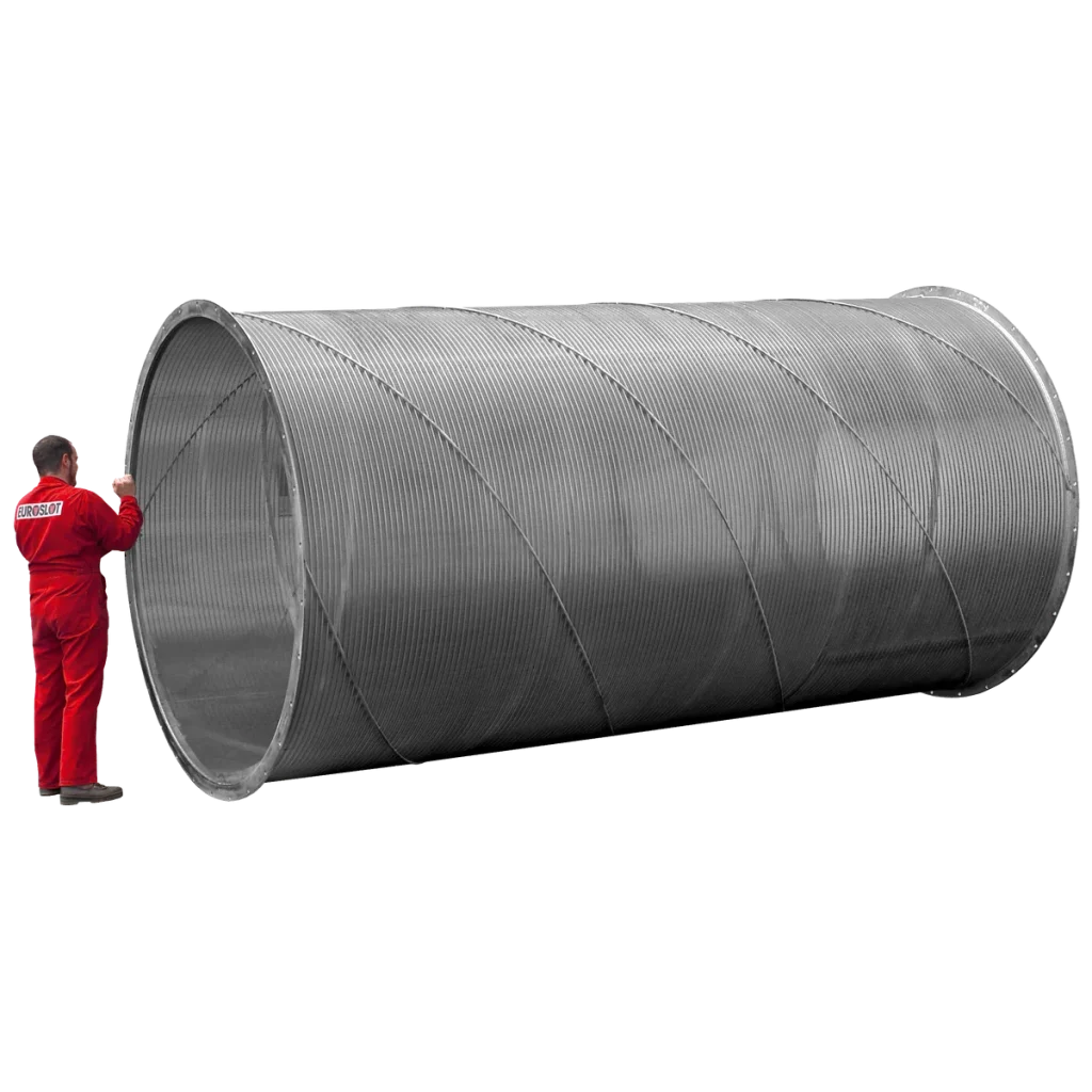 rotary drum component for wedge wire non-static items filtration system