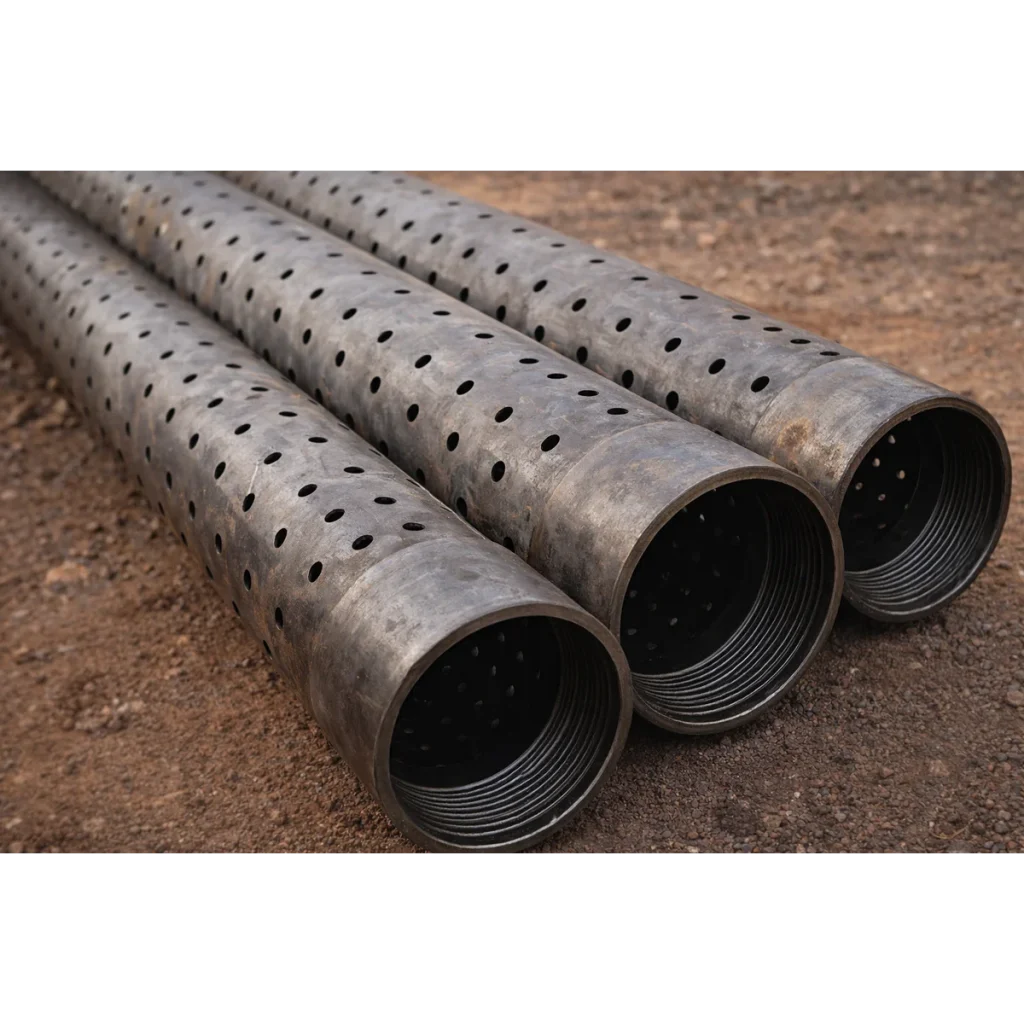 perforated pipe well screen component for oil & gas well pipe base well screen system