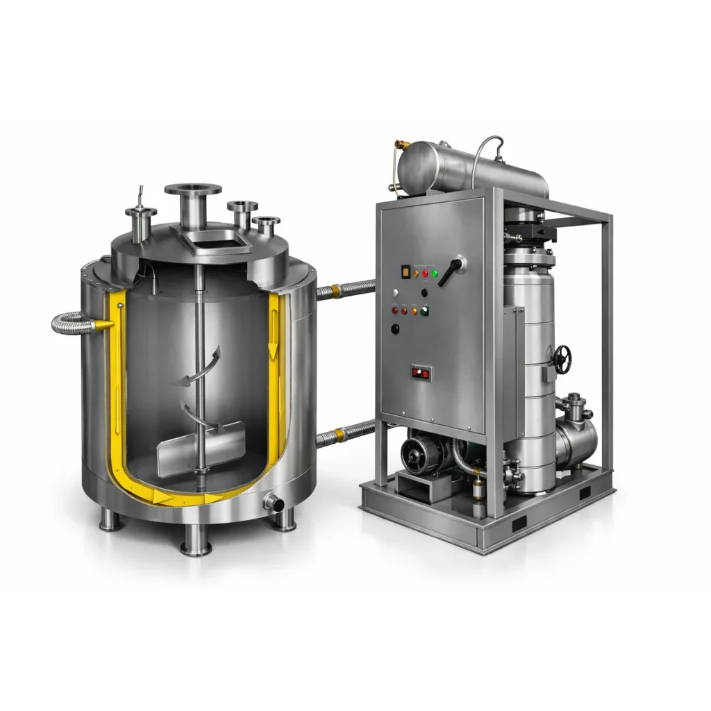 jacketed vessel component for heat transfer items in-indirect heat transfer miscelliniouse system
