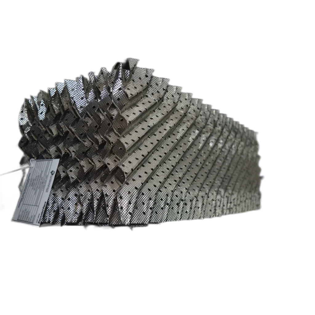 metal sheet plus component for pack tower structured packing tower internals system