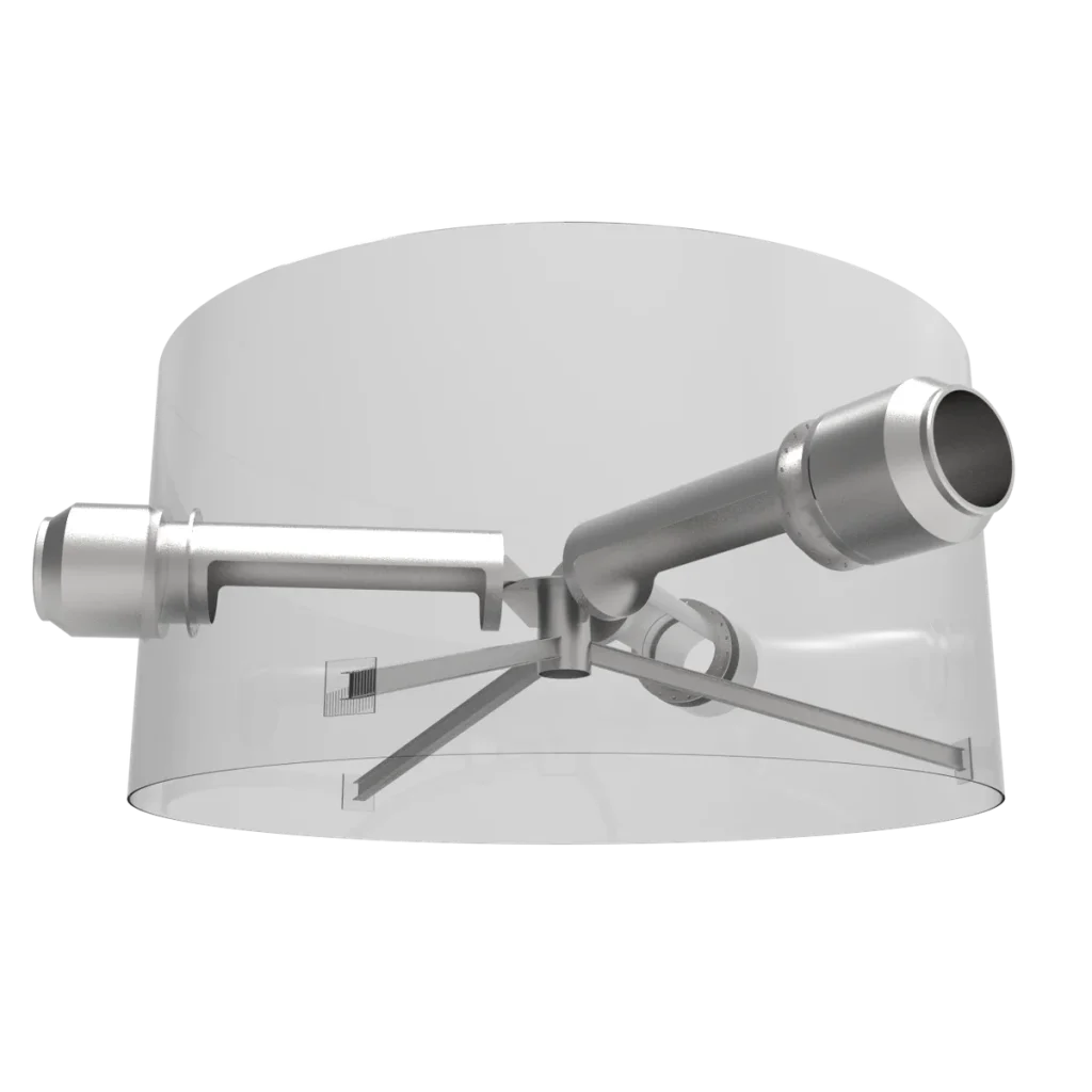 half open pipe component for feed distributor mixed phase separator internals system
