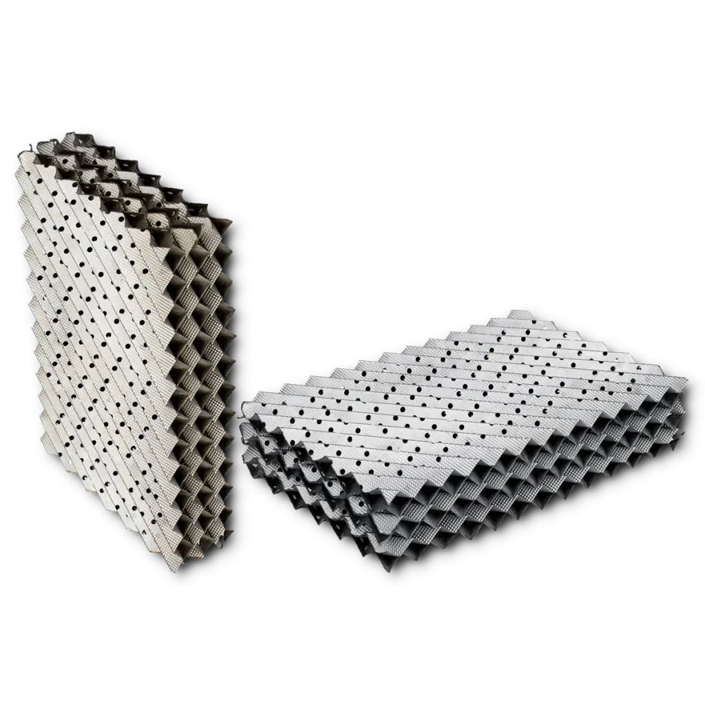 matrix plate pack component for coalescer plate pack separator internals system