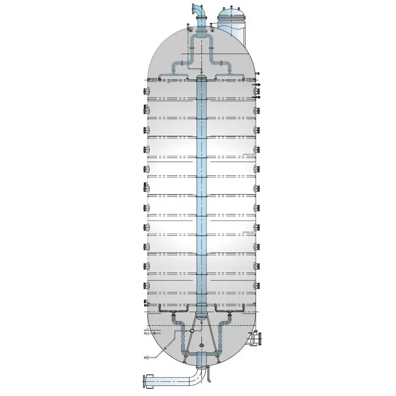adsorber tower component for process package aromatic plant package system