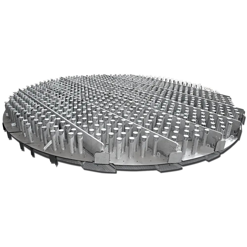 equiflow redistributor component for fixed bed axial flow reactor internal system