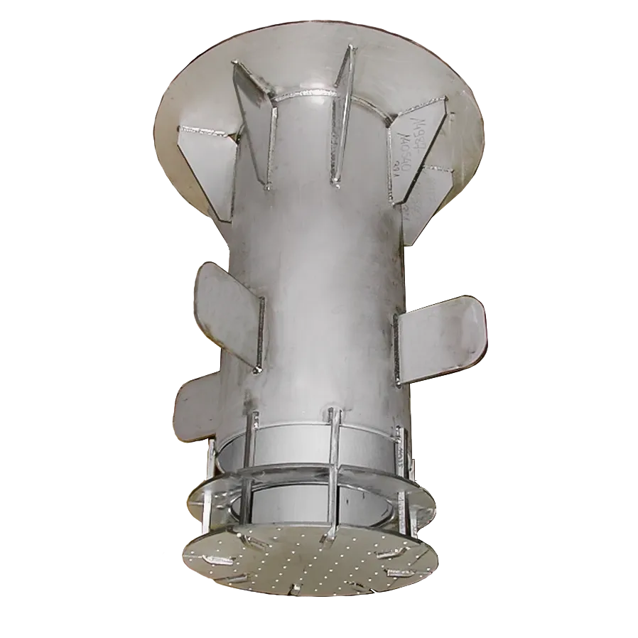 feed diffuser component for fixed bed axial flow reactor internal system