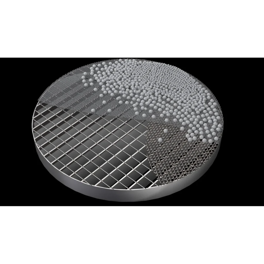grating and mesh support grid component for fixed bed axial flow reactor internal system