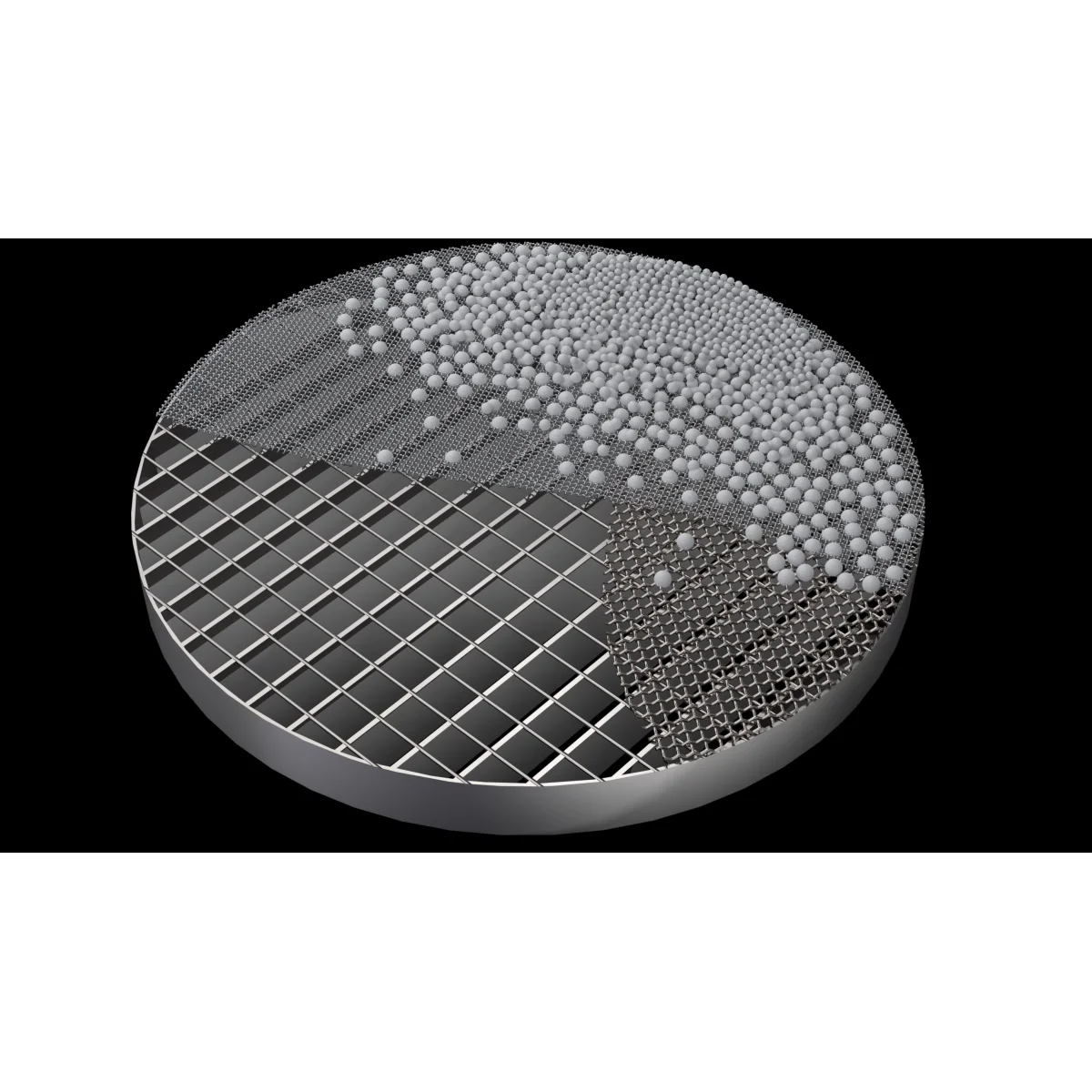 grating and mesh support grid component for fixed bed axial flow reactor internal system