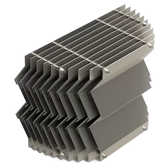 single pocket (hooked) vane component for mist eliminator vane pack separator internals system